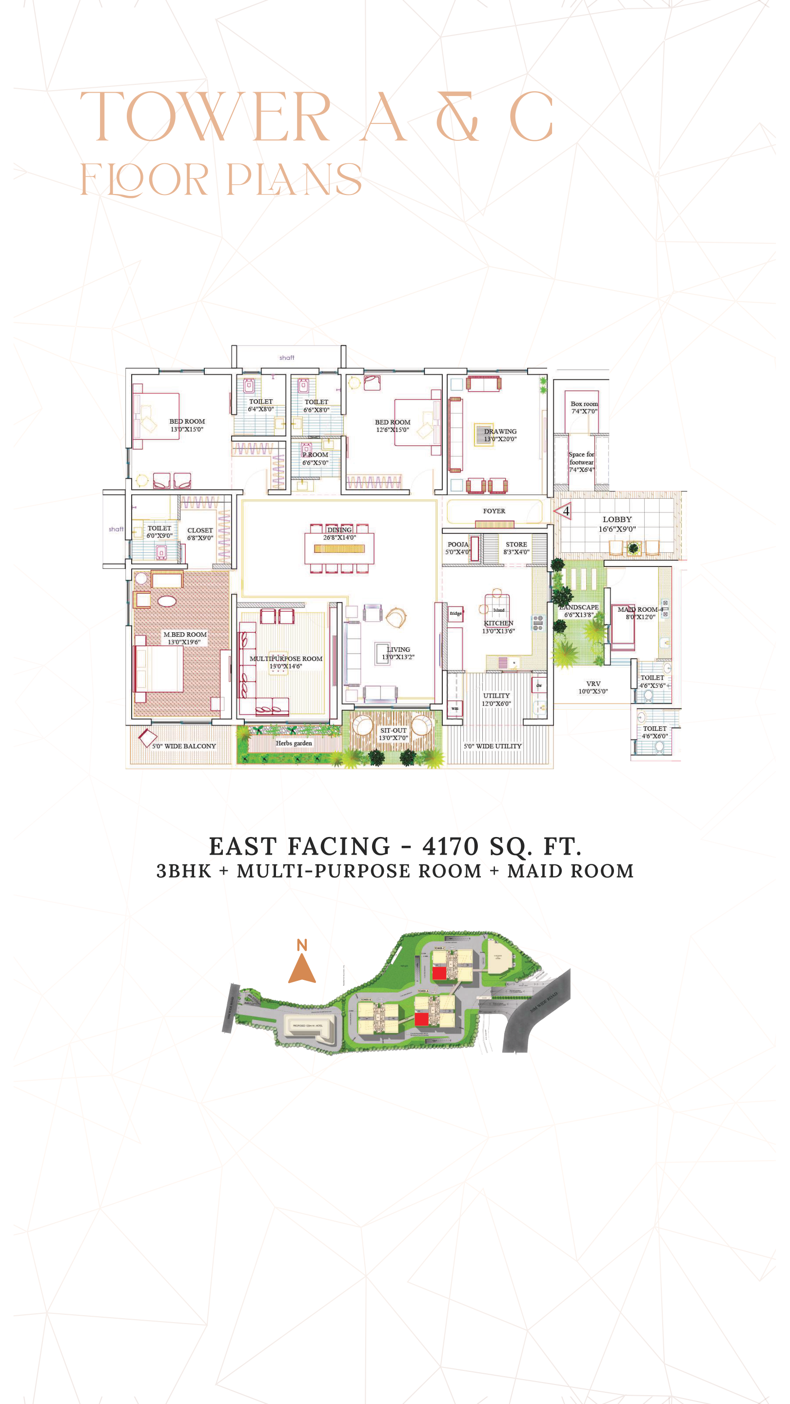 Encanto 3 BHK plan reference