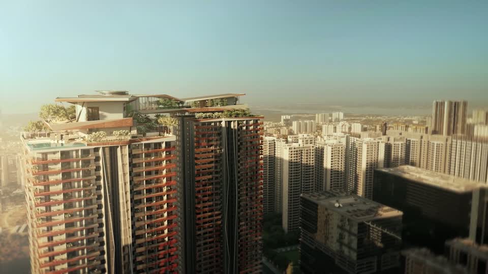 Encanto towers and sky bridge exterior